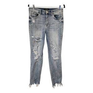 Judy Blue Distressed Paint‎ Splatter Skinny Jeans Size 7/28